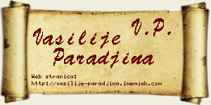 Vasilije Parađina vizit kartica